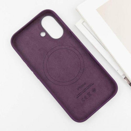 Чохол Silicone case (AAA) with Magsafe and Animation (button) для Apple iPhone 16 Plus (6.7") Plum