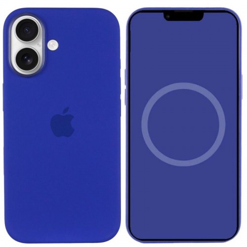 Чехол Silicone case (AAA) with Magsafe and Animation (button) для Apple iPhone 16 Plus (6.7") ультрамариновый