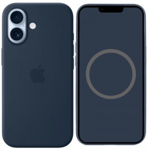 Чохол Silicone case (AAA) with Magsafe and Animation для Apple iPhone 17 (6.3") Midnight