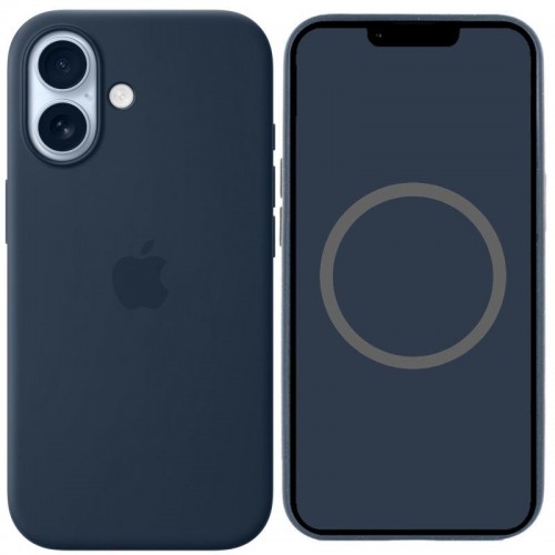 Чохол Silicone case (AAA) with Magsafe and Animation для Apple iPhone 17 (6.3") Midnight