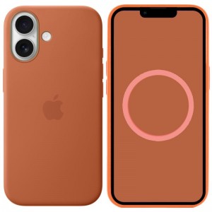 Чохол Silicone case (AAA) with Magsafe and Animation для Apple iPhone 17 (6.3") Terra Cotta