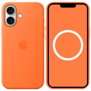 Чохол Silicone case (AAA) with Magsafe and Animation для Apple iPhone 17 (6.3") Orange