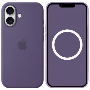 Чехол Silicone case (AAA) с Magsafe и анимацией для Apple iPhone 17 (6.3") Purple Fog
