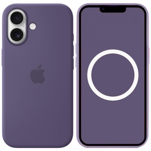 Чехол Silicone case (AAA) с Magsafe и анимацией для Apple iPhone 17 (6.3") Purple Fog