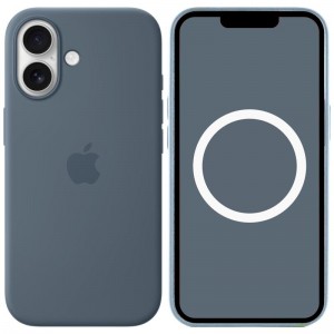 Чехол Silicone case (AAA) с Magsafe и анимацией для Apple iPhone 17 (6.3") Anchor Blue