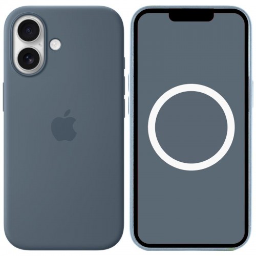 Чехол Silicone case (AAA) с Magsafe и анимацией для Apple iPhone 17 (6.3") Anchor Blue