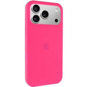 Чехол Silicone Case Full Protective (AA) для Apple iPhone 17 Pro (6,3") Розовый / Barbie pink