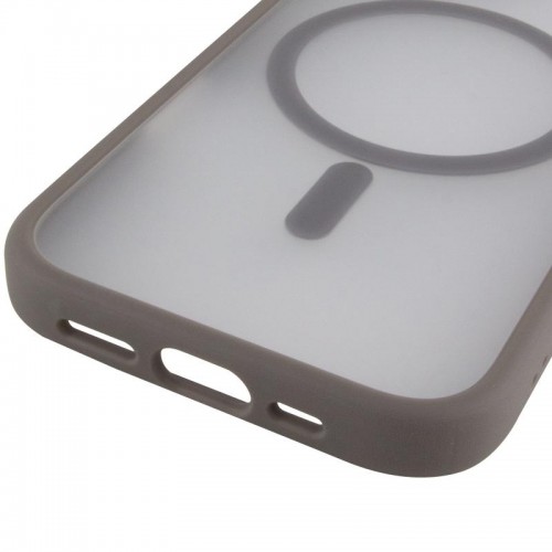 TPU+PC чохол Metal Buttons with MagSafe для Apple iPhone 17 (6.3") Сірий / Grey