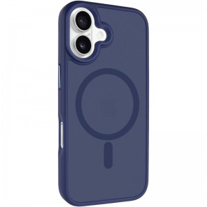 TPU+PC чохол Metal Buttons with MagSafe для Apple iPhone 17 (6.3") Синій / Navy Blue