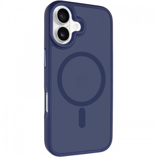 TPU+PC чехол Metal Buttons с MagSafe для Apple iPhone 17 (6.3") Синий / Navy Blue