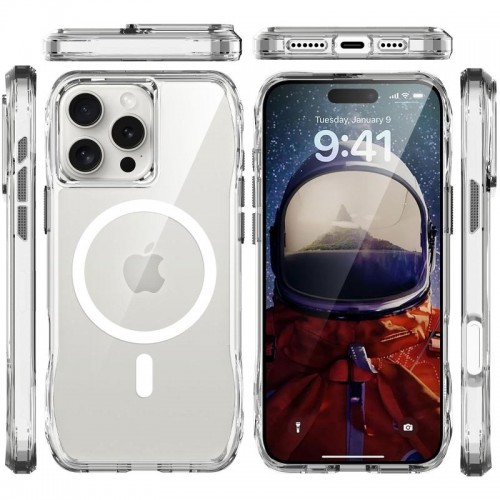 Чехол TPU Space Octagon with MagSafe для Apple iPhone 16 Pro (6.3") Прозрачный