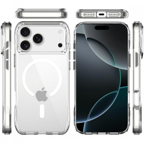 Чехол TPU Space Octagon с MagSafe для Apple iPhone 17 Pro (6.3") Прозрачный