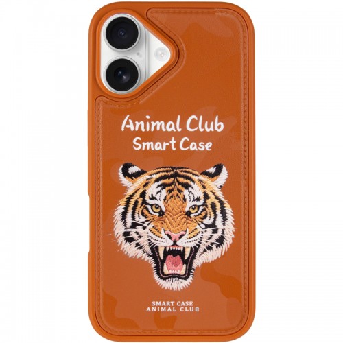 TPU+PC чохол Animal Club для Apple iPhone 16 (6.1") Chocolate Brown