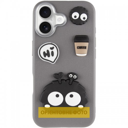 Чехол TPU Leather Toys для Apple iPhone 17 (6.3") Monster / Серый