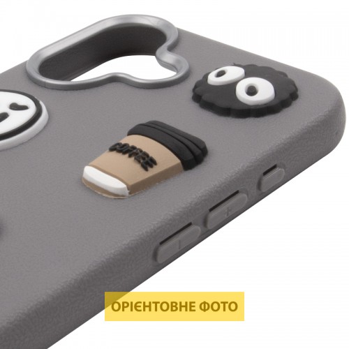 Чехол TPU Leather Toys для Apple iPhone 17 (6.3") Monster / Серый