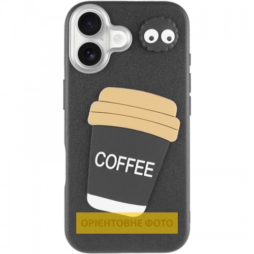 Чехол TPU Leather Toys для Apple iPhone 17 (6.3") Кофейный / Чёрный