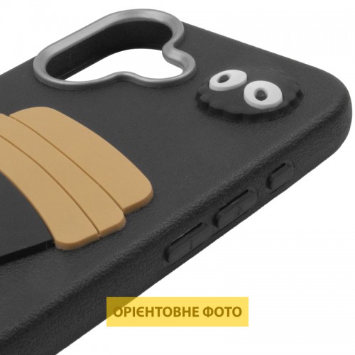 Чехол TPU Leather Toys для Apple iPhone 17 (6.3") Кофейный / Чёрный