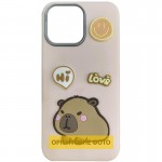 Чехол TPU Leather Toys для Apple iPhone 17 Air (6.5") Капибара / Розовый