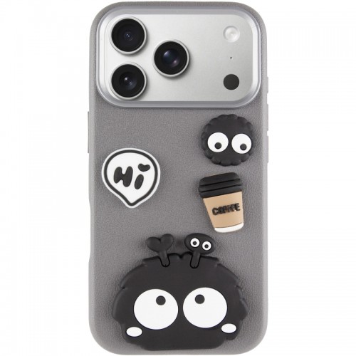 Чехол TPU Leather Toys для Apple iPhone 17 Pro (6.3") Monster / Серый