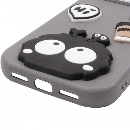 Чехол TPU Leather Toys для Apple iPhone 17 Pro (6.3") Monster / Серый