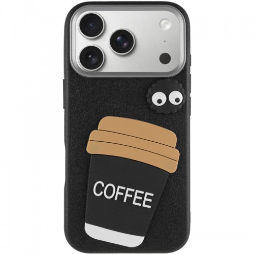 Чехол TPU Leather Toys для Apple iPhone 17 Pro (6.3") Кофе / Чёрный