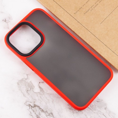 TPU+PC чехол Metal Buttons для Apple iPhone 13 Pro (6.1") Красный / Red