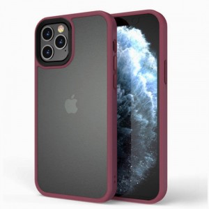 TPU+PC чехол Metal Buttons для Apple iPhone 13 Pro (6.1") Бордовый / Wine Red