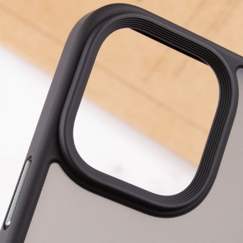 TPU+PC чохол Metal Buttons with MagSafe для Apple iPhone 12 Pro / 12 (6.1") Чорний / Black