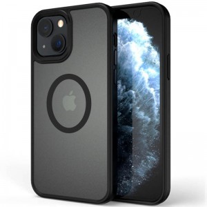 TPU+PC чохол Metal Buttons with MagSafe для Apple iPhone 13 (6.1") Чорний / Black