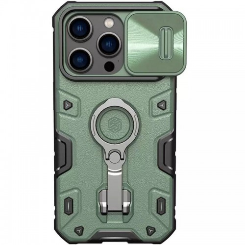 TPU+PC чехол Nillkin CamShield Armor Pro без логотипа (шторка на камеру) для Apple iPhone 14 Pro Max Зелёный