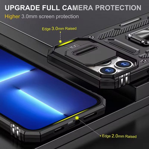 Ударопрочный чехол Camshield Army Ring для Apple iPhone 13 Pro Max (6.7") Черный / Black