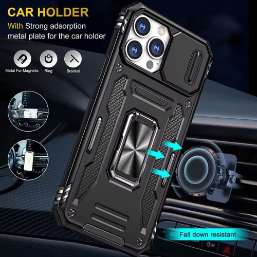 Ударопрочный чехол Camshield Army Ring для Apple iPhone 13 Pro Max (6.7") Черный / Black
