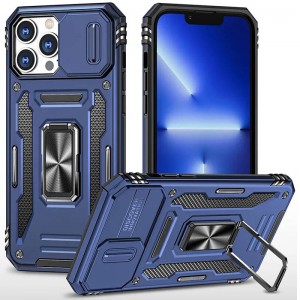 Противоударный чехол Camshield Army Ring для Apple iPhone 14 Pro Max (6.7") Синий / Navy