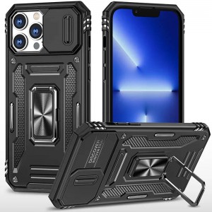 Противоударный чехол Camshield Army Ring для Apple iPhone 14 Pro Max (6.7") Черный / Black