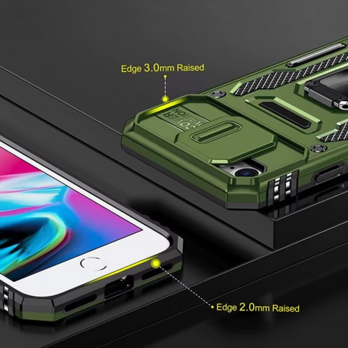 Противоударный чехол Camshield Army Ring для Apple iPhone 7 / 8 / SE (2020) (4.7") Оливковый / Army Green