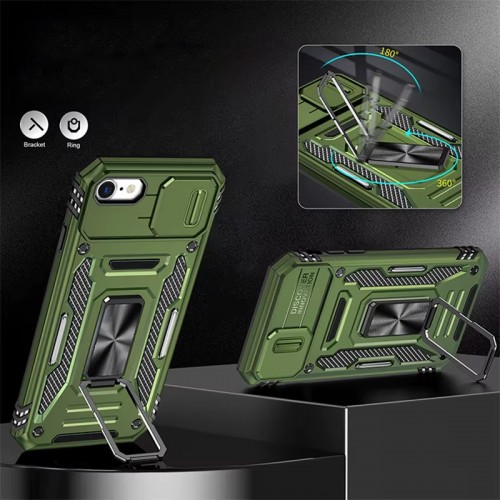 Противоударный чехол Camshield Army Ring для Apple iPhone 7 / 8 / SE (2020) (4.7") Оливковый / Army Green
