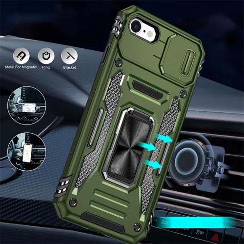 Противоударный чехол Camshield Army Ring для Apple iPhone 7 / 8 / SE (2020) (4.7") Оливковый / Army Green