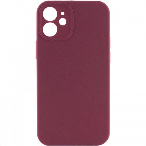 Чохол Silk Full Camera Protective (AA) NO LOGO для Apple iPhone 12 (6.1") Бордовий / Plum
