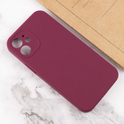 Чохол Silk Full Camera Protective (AA) NO LOGO для Apple iPhone 12 (6.1") Бордовий / Plum