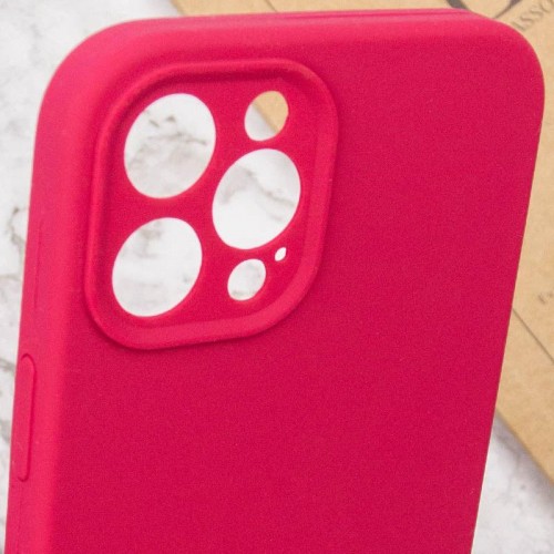 Чохол Silk Full Camera Protective (AA) NO LOGO для Apple iPhone 12 Pro Max (6.7") Червоний / Rose Red