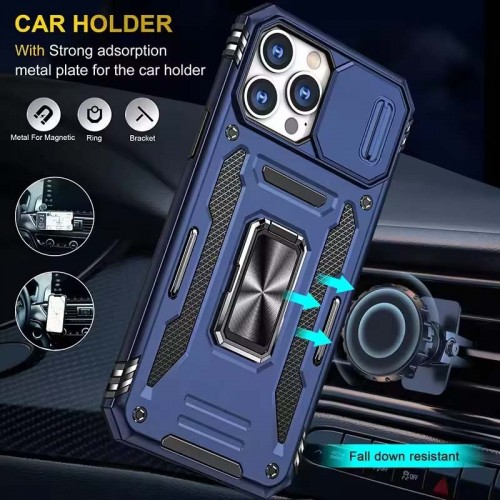 Ударопрочный чехол Camshield Army Ring для Apple iPhone 13 Pro (6.1") Синий / Navy