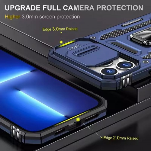 Ударопрочный чехол Camshield Army Ring для Apple iPhone 13 Pro (6.1") Синий / Navy