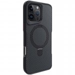 TPU+PC чохол Metal Buttons with MagSafe Carbon Ring для Apple iPhone 16 Pro (6.3") Чорний