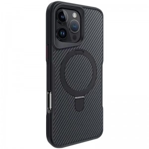 TPU+PC чохол Metal Buttons with MagSafe Carbon Ring для Apple iPhone 16 Pro (6.3") Чорний