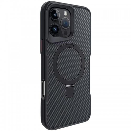 TPU+PC чохол Metal Buttons with MagSafe Carbon Ring для Apple iPhone 16 Pro (6.3") Чорний