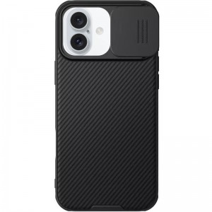 Карбоновая накладка Nillkin CamShield Pro для Apple iPhone 16 (6.1") Черная