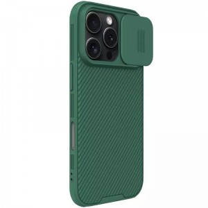 Карбоновая накладка Nillkin CamShield Pro для Apple iPhone 16 Pro Max (6.9") Темно-зеленый