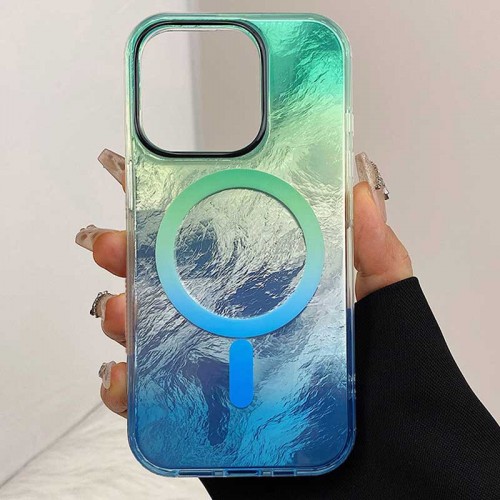 Чохол TPU Shiny Mountain Magnetic Fit для Apple iPhone 15 Pro Max (6.7") Green / Blue