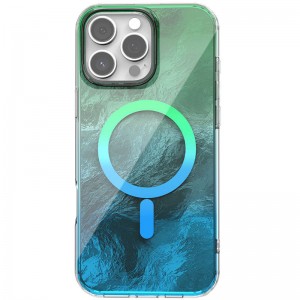 Чохол TPU Shiny Mountain Magnetic Fit для Apple iPhone 16 Pro Max (6.9") Green / Blue