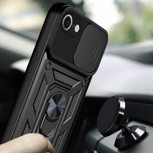 Чехол Ummi Camshield Serge Ring для Apple iPhone 7 / 8 / SE (2020) (4.7") Черный / Black